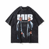 T-shirt Homme Imprimé Rétro Américain Manches Courtes Ample