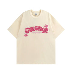 T-shirt Homme Lettre Broderie Serviette Style Décontracté Couple Passe-Partout Manches Courtes
