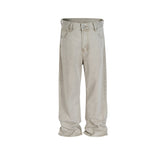 Men's Vintage Pants Men's Women's Washed Straight Pants Casual Jeans MIJKO