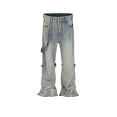 Men's Vintage Pants Men's Washed Trousers High Street Old Micro-pull Jeans MIJKO