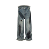 Mens Vintage Pants Luckme Old Straight Wide Leg Jeans MIJKO