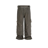 Men's Vintage Pants Men's Women's Spliced Pants Straight Casual Overalls MIJKO