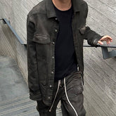 Mens Jacket Distress Denim Jacket MIJKO