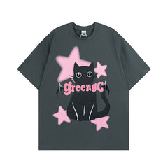 T-shirt homme brodé style "Sweet Cool" pour couple, décontracté et assorti, à manches courtes