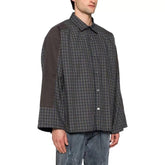 Mens Jacket Spliced Plaid Jacket MIJKO