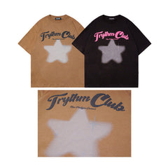 T-shirt homme Vêtement homme T-shirt décontracté rétro américain à manches courtes pour couple