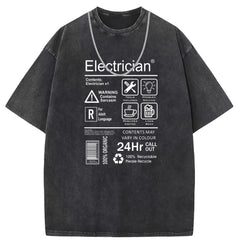 Men T Shirts Washed Old Punk Short Sleeve T-Shirt Loose