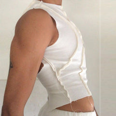 Rave Outfits Men Vest Knitted Sleeveless