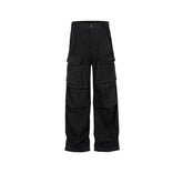 Men's Vintage Pants Men's Pocket Pants Straight Casual Pants MIJKO