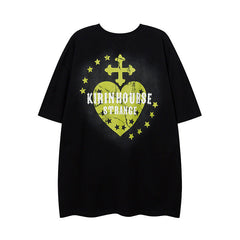 T-shirt Homme Imprimé Manches Courtes Homme Ins Ample Street Décontracté Couple