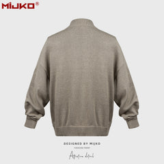 Mens Jacket Two-way Zipper Sweater Knitted Jacket MIJKO