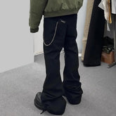 Mens Vintage Pants Drawstring Casual Bootcut Pants MIJKO