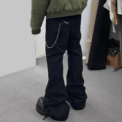 Mens Vintage Pants Drawstring Casual Bootcut Pants MIJKO