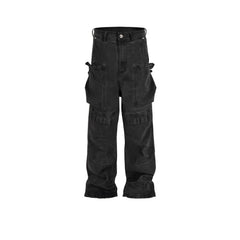 Mens Vintage Pants Stegosaurus Cargo Dirty Workwear Jeans MIJKO