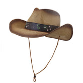 Chapeaux de cowboy en paille Protection solaire en bord de mer pour hommes et femmes