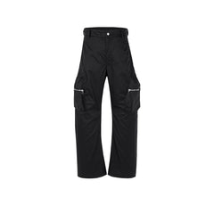 Men Vintage Pants Casual trousers three-dimensional pocket micro-zipper overalls MIJKO