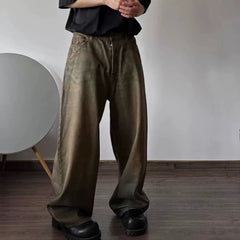 Men's Vintage Pants Men's Women's High Street Vintage Trousers Old Jeans MIJKO