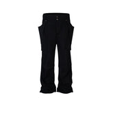 Men Vintage Pants Straight Pants Detachable Functional Multi-Pocket Wide-Foot Casual Pants MIJKO