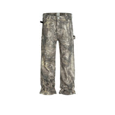 Men's Vintage Pants slim-fit trousers men's and women's straight camouflage old faded jeans MIJKO