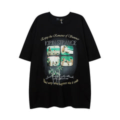 T-shirt Homme Imprimé Vintage Hip Hop Manches Courtes T-shirt Homme et Femme Décontracté