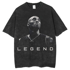 Mens T Shirts Kobe vintage print short sleeve T-shirt wash