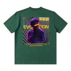 T-shirt d'été unisexe à manches courtes et imprimé lettres