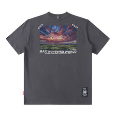 T-shirt Homme Hip-Hop Urbain Printemps/Été Ample Décontracté Manches Courtes