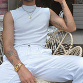 Rave Outfits Mens Vest Sleeveless Tight Bottoming Shirt