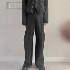 Men's Vintage Pants Men's Women's Straight Wide Feet Waterproof Zipper Casual Pants MIJKO