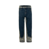 Men's Vintage Pants Washed Old Trousers Men's and Women's Splicing Straight Jeans MIJKO