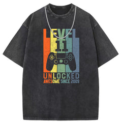 Men T Shirts Washed Old Printed Short Sleeve T-Shirts Loose Casual