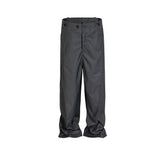 Men Vintage Pants Spliced trousers drape design grey casual trousers MIJKO
