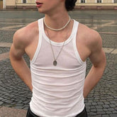 Rave Outfits Mens Vest Bottoming Shirt