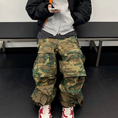 Men's Vintage Pants Men's Women's Camouflage Overalls Leggings Foot Casual Trousers MIJKO