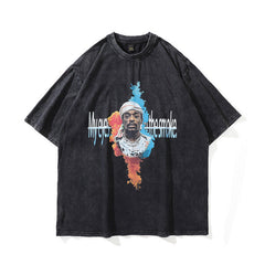 T-shirt homme à manches courtes imprimé portrait – Collection Été