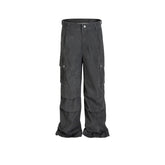 Men Vintage Pants Wide Foot Crease Design Casual Overalls MIJKO