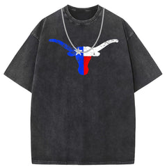 Men T Shirts Vintage old anime oversize flower short sleeve T-shirt