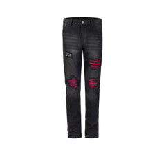 Men's Vintage Pants Ripped Men's and Women's Washed Old Zipper Pants Jeans MIJKO