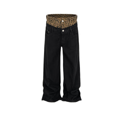 Men's Vintage Pants Splicing Straight Jeans Men's and Women's Trousers MIJKO