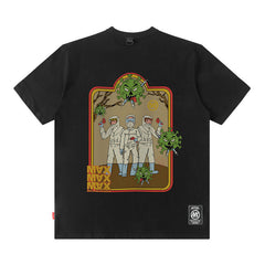 T-shirt imprimé à manches courtes pour hommes et femmes Style ample Marque de mode Ins