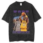 Mens T Shirts Kobe Printed Short Sleeves Washed Old Hip Hop
