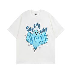 T-shirt homme imprimé mousse motif couple manches courtes décontracté