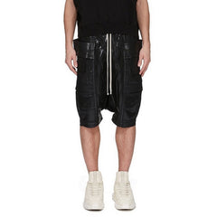 GGGard MIJKO series men's clothing women's spring and summer new brush wax double ring hanging crotch denim five-point pants men's and women's same drawstring waist shorts