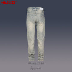 Mens Vintage Pants Old Ripped Slim Jeans MIJKO