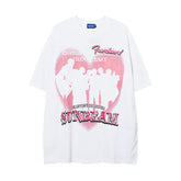 T-shirt Homme Hip-Hop Street Rétro Décontracté Passe-partout Manches Courtes Hommes et Femmes
