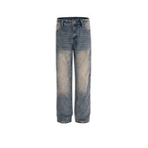 Men Vintage Pants Straight Tide Wash High Street Jeans MIJKO