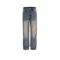 Men Vintage Pants Straight Tide Wash High Street Jeans MIJKO