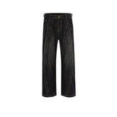 Men's Vintage Pants Splicing Pants Men's and Women's Waist Straight Jeans MIJKO