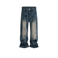 Men's Vintage Pants Men's Women's Splicing Washed Old Jeans MIJKO