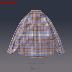 Mens Jacket Plaid Long Sleeve Wool Shirt MIJKO